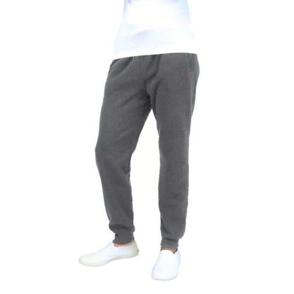 Galaxy By Harvic Fleece Jogger Pants Mens Small Slim Fit Charcoal Gray - Picture 1 of 4